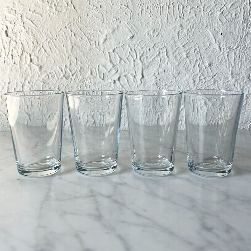 Pasabahce Juice Glasses - Set of 4 Plain Clear Glasses Turkey